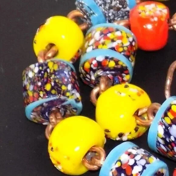 1970's James Ochoa Handmade Glass Beads & Copper Wire Spirit Chain Hanging Decor - Picture 4 of 7